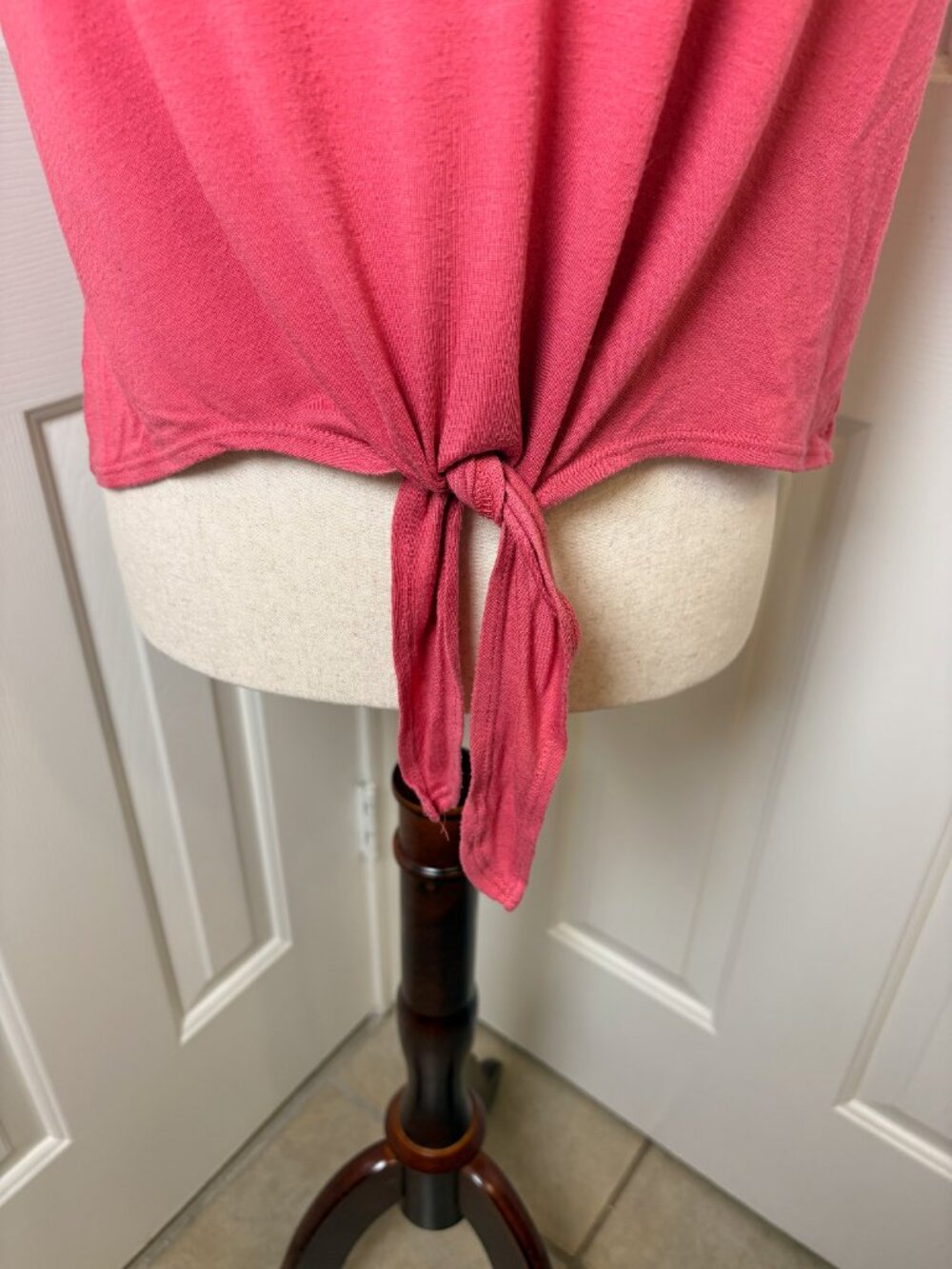 J.Crew Pink Tie Front Cropped Short Sleeve T-Shirt Size Medium - Picture 3 of 9